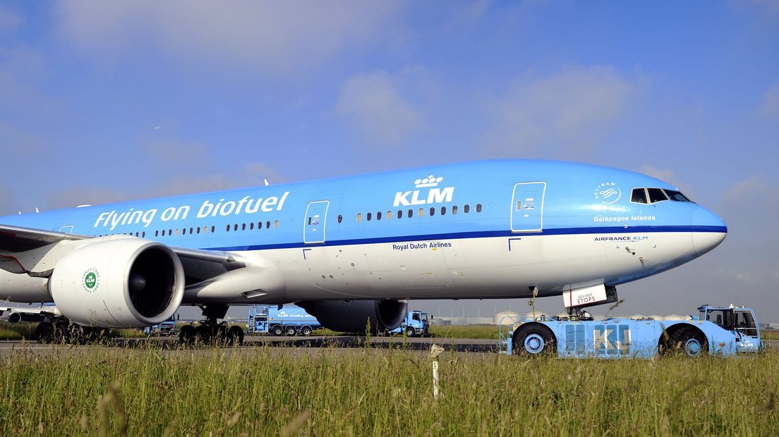 Een KLM-vliegtuig dat op biokerosine uit Los Angeles vliegt