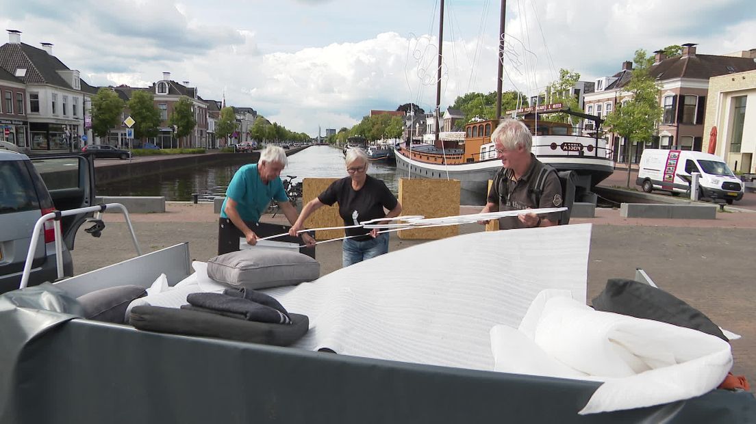 Vernield kunstwerk op kop van de Vaart is opgelapt