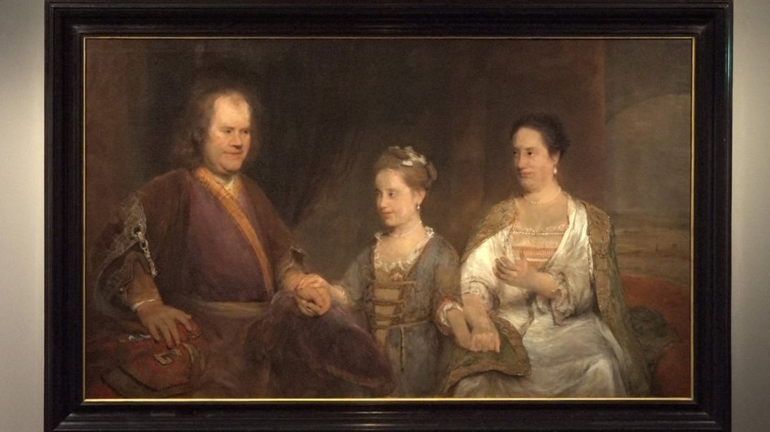 Familieportret van Herman Boerhaave door Aert de Gelder (Foto: Omroep West)
zijn vrouw Maria Drolenvaux en dochter Johanna Maria