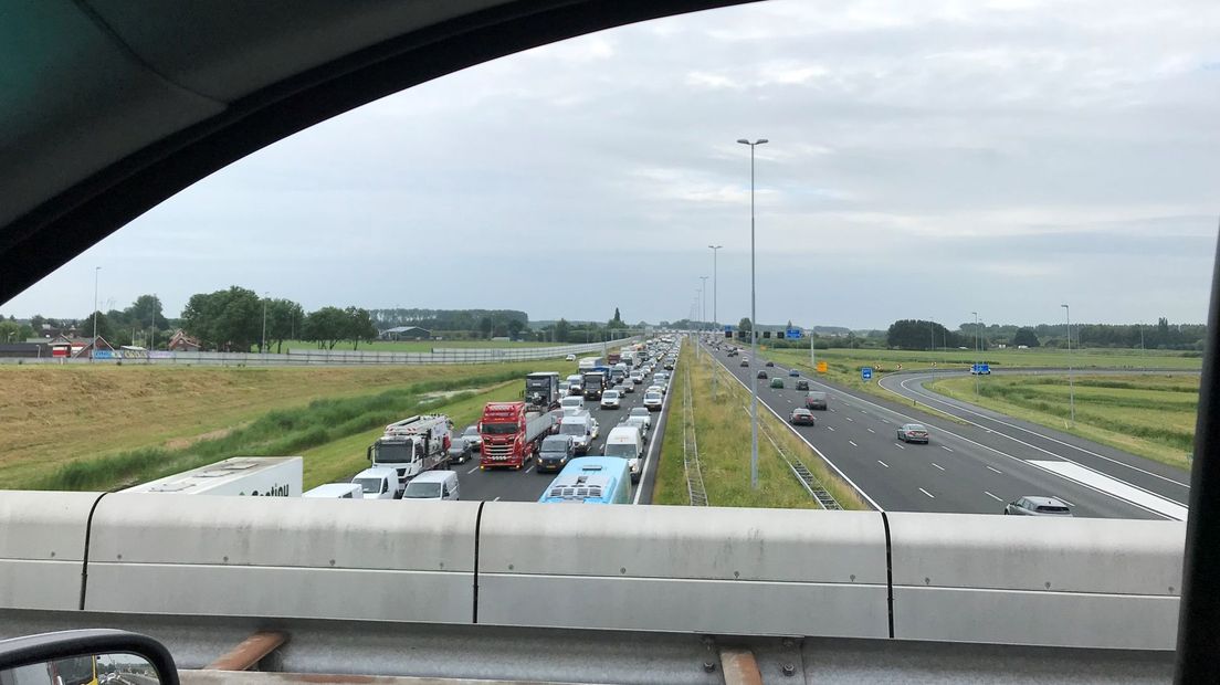 File op de A2 bij Everdingen