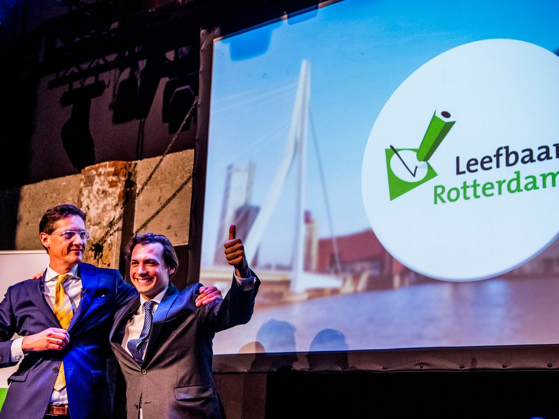 Joost Eerdmans van Leefbaar Rotterdam en Thierry Baudet van Forum voor Democratie.