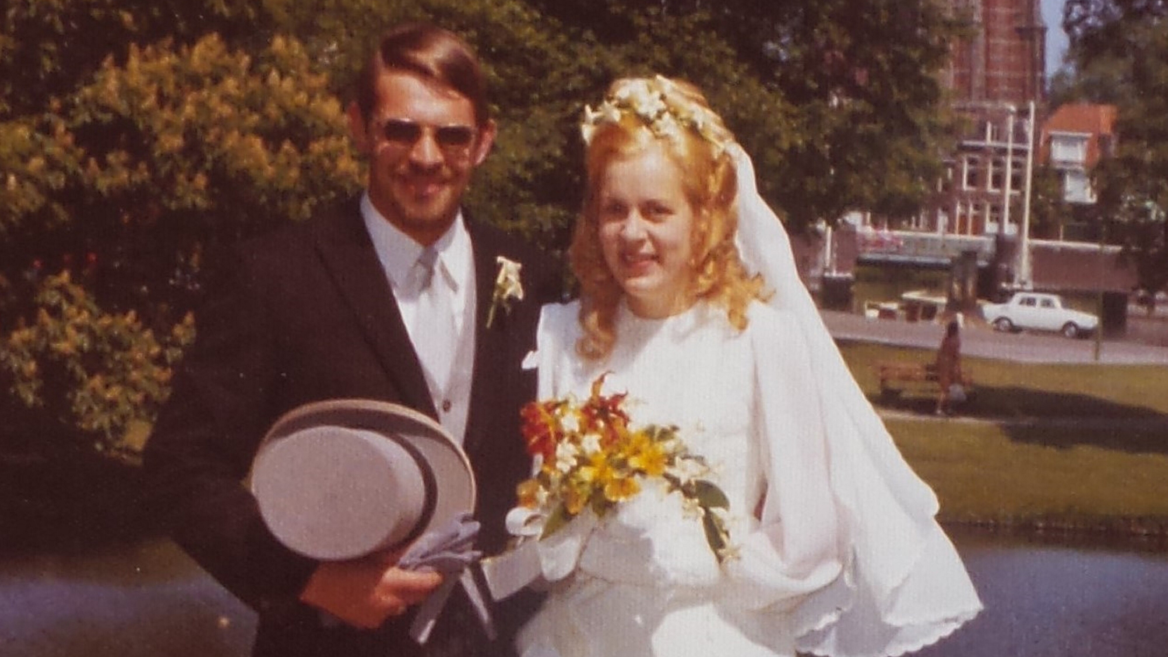 Bote en Corry op hun huwelijk in 1971