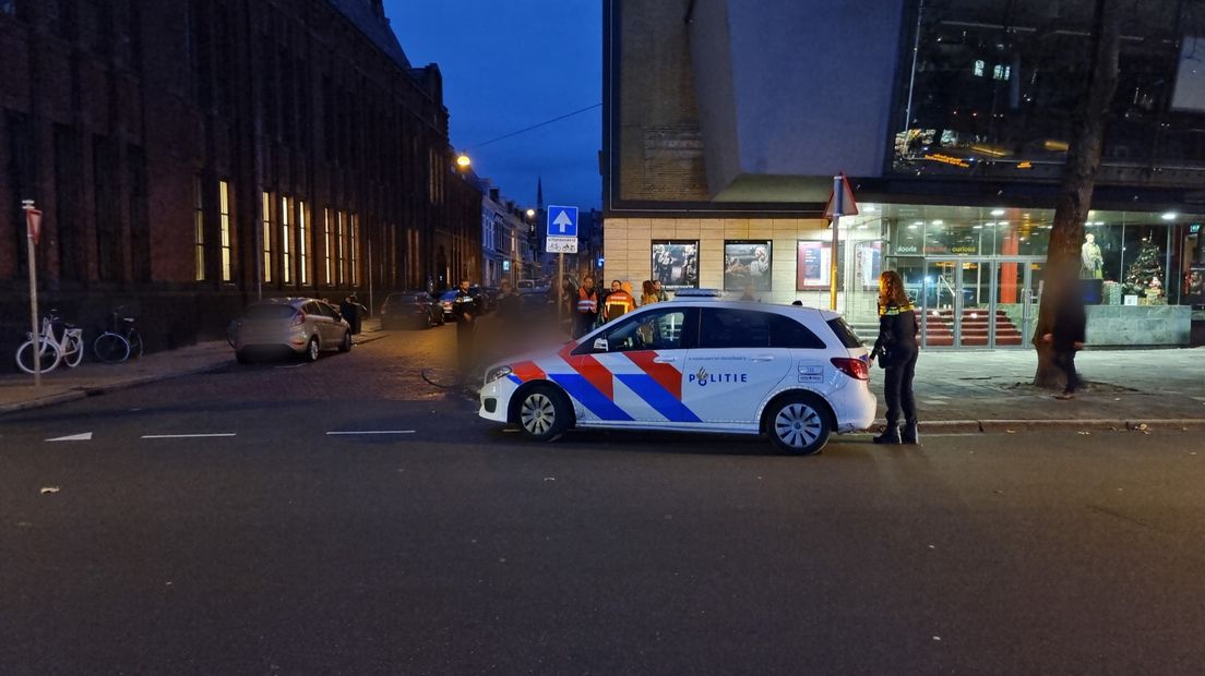 De politie is aanwezig in de binnenstad