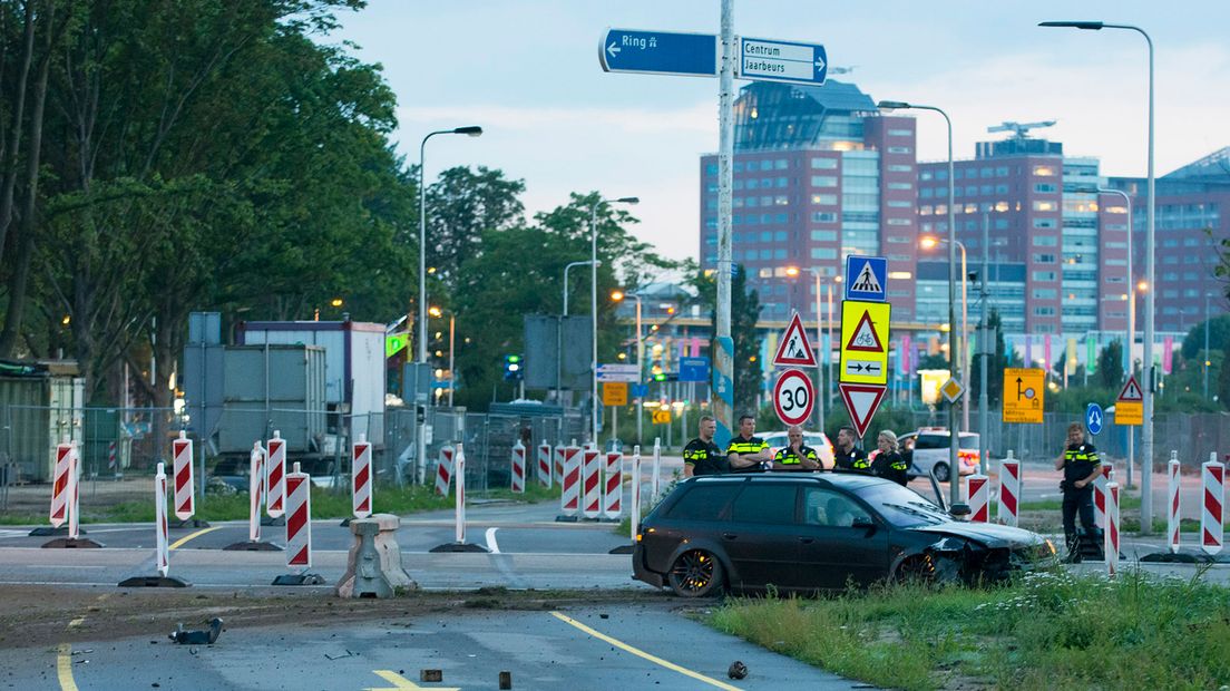 In juli 2017 crashte een Audi, vermoedelijk van de plofkrakers, in Utrecht.