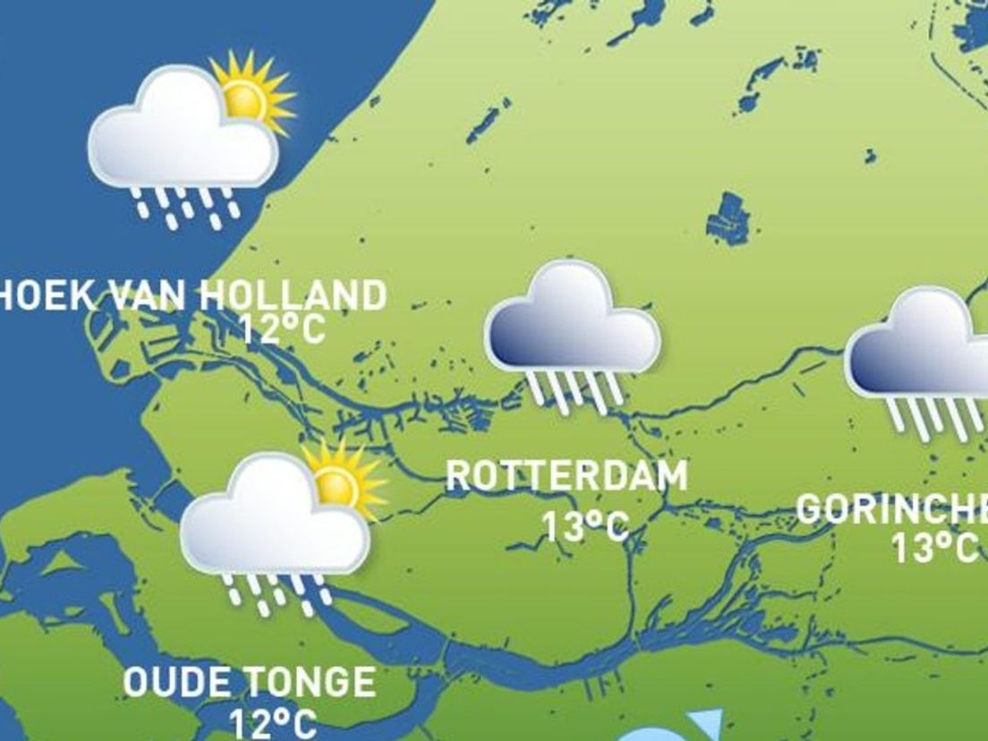 De weerkaart van dinsdag 21 maart