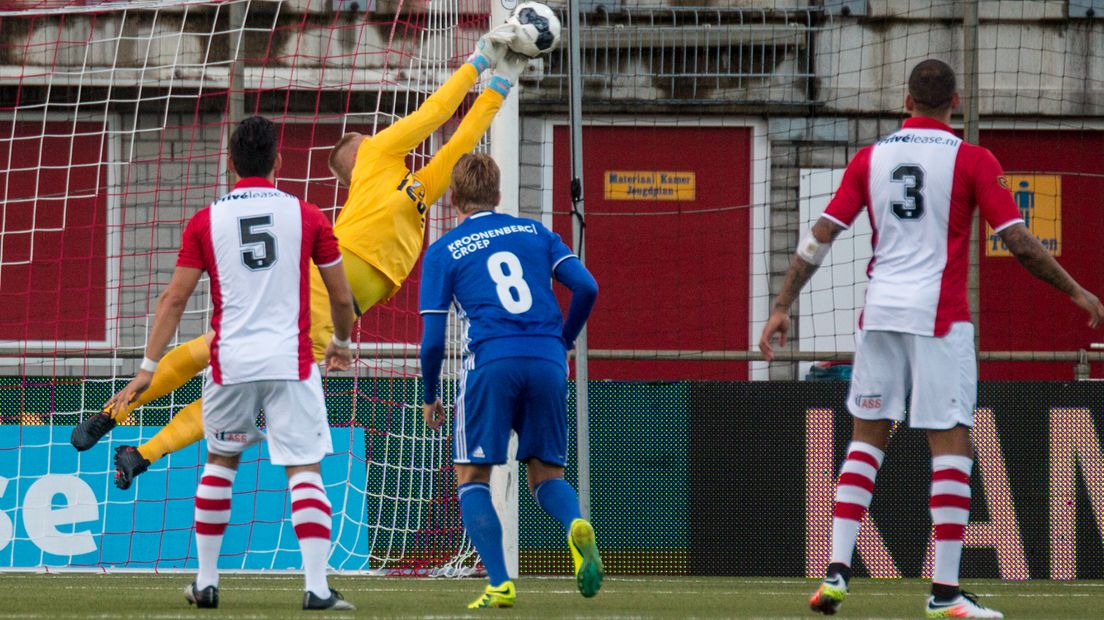 Telgenkamp is na vier duels de minst gepasseerde doelman in de Jupiler League