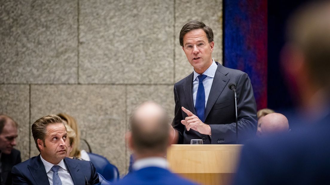 Premier Mark Rutte in debat over de regeringsverklaring.