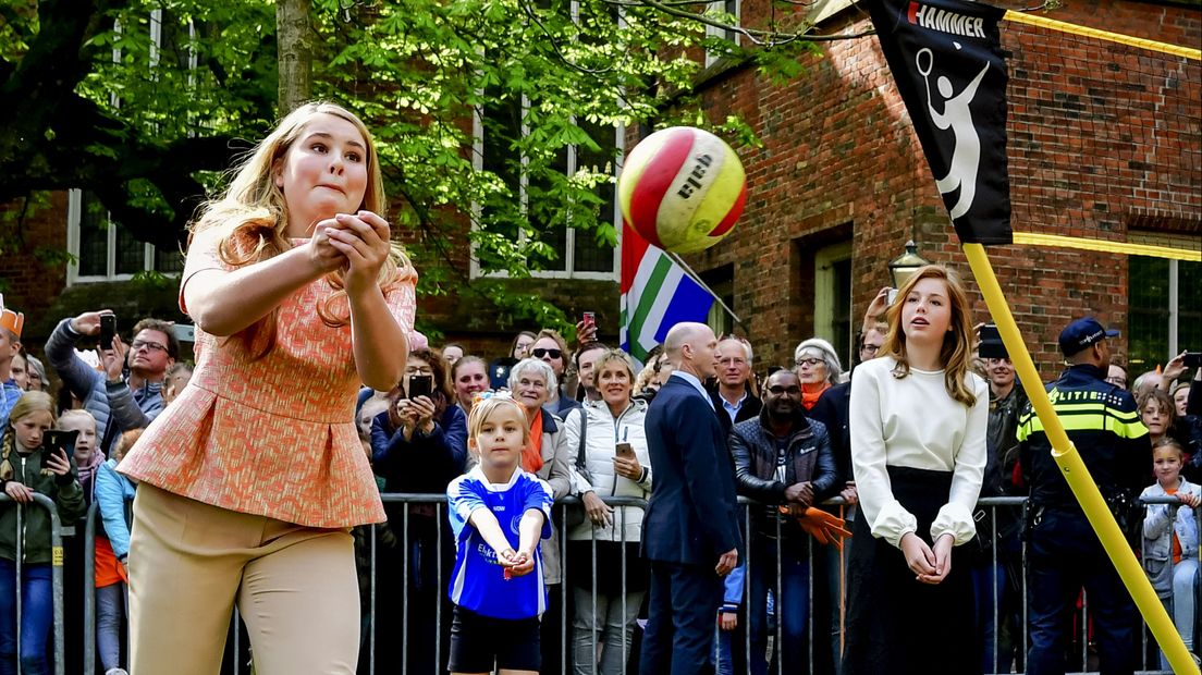2018: Prinses Amalia tijdens de viering van Koningsdag in Groningen