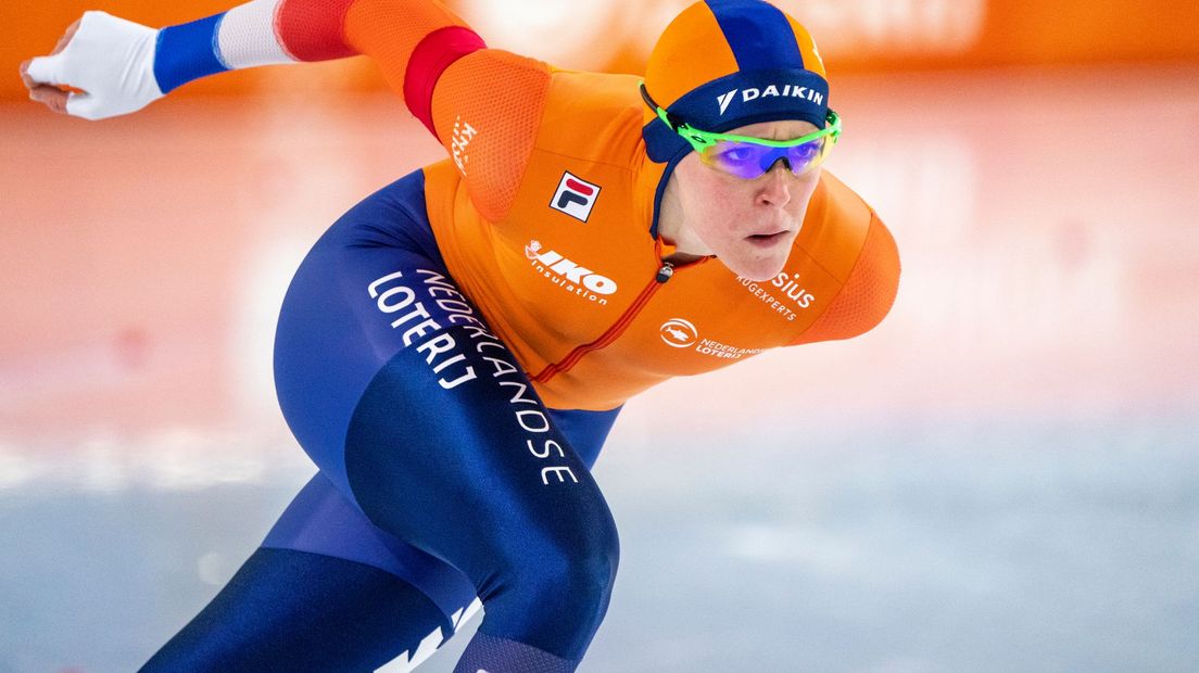 Jorien ter Mors in actie op de EK sprint in Thialf