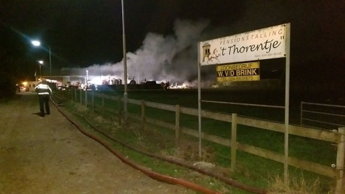 Brand in loods bij paardenstalling in Persingen