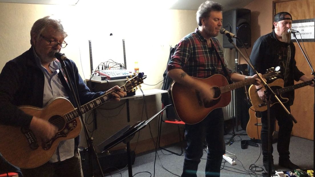 Jan Henk de Groot, Alex Vissering en Edwin Jongedijk aan het repeteren