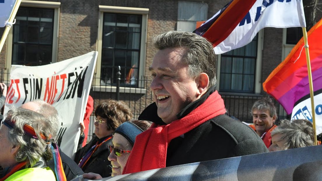 Emile Roemer bij demonstratie thuiszorgers Den Haag