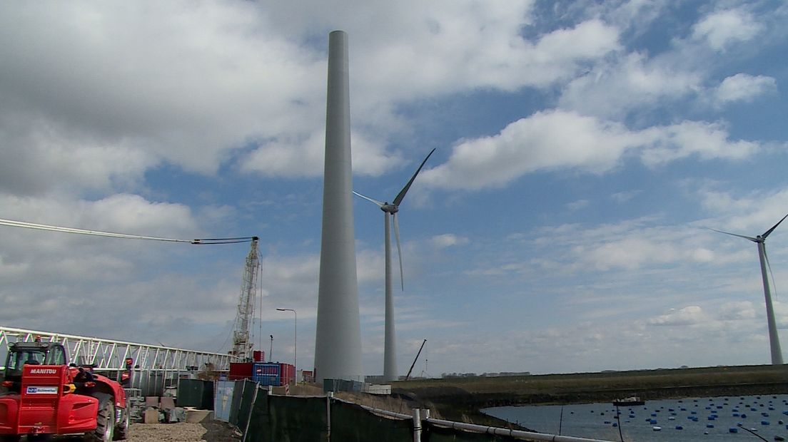 De bouw van Windpark Krammer