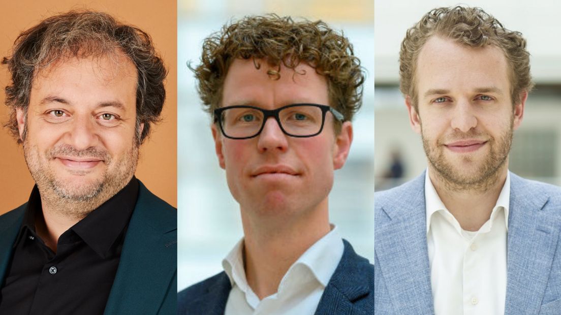 Van links naar rechts: Yuval Gal (Bij1), Wethouder Martijn Balster (PvdA) en Simon Fritschij (ChristenUnie)