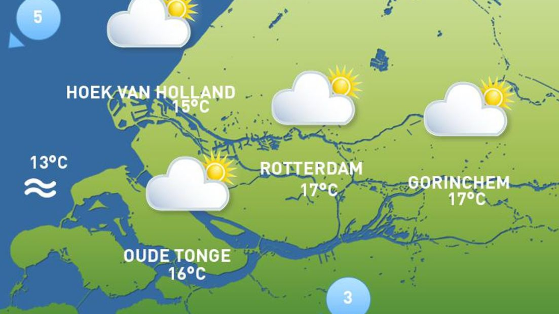 Het is vandaag zonnig en droog