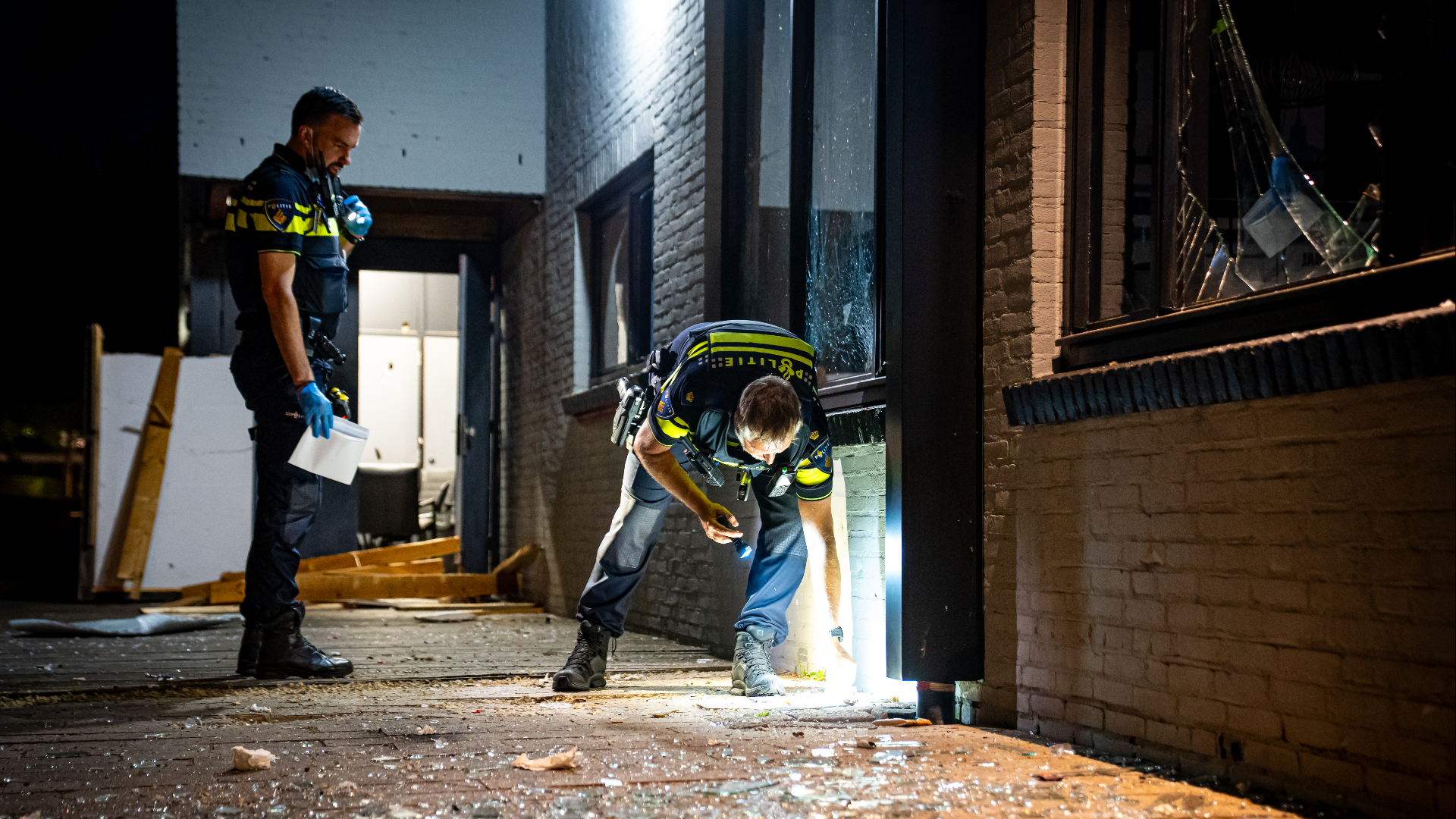 De politie was ter plaatse bij de explosie