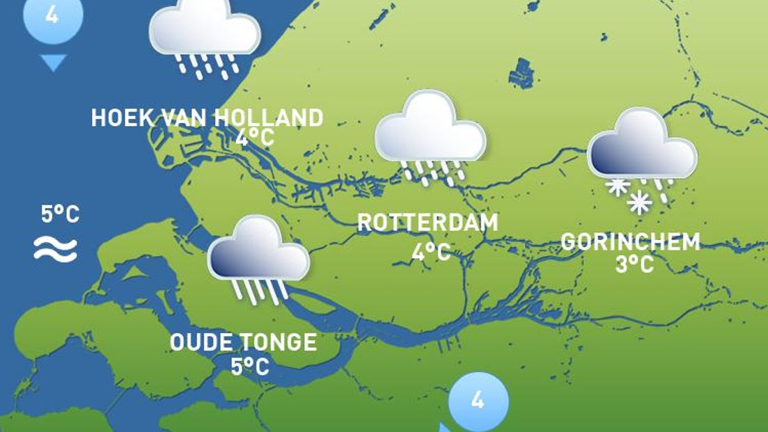 Het weerbeeld van vrijdag 9 januari