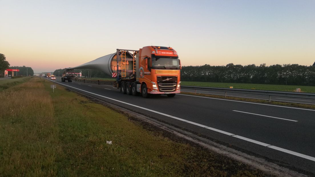 Het transport nam een lange route (Rechten: RTV Drenthe/Josien Feitsma)
