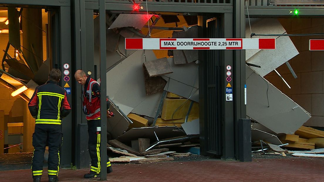 Het ingestorte plafond (Rechten: RTV Drenthe)