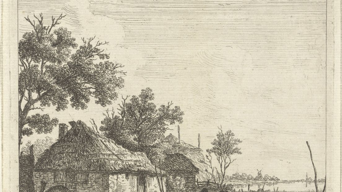 Een landschap met boerderij en visser, Hendrik Schwegman, 1786 (afbeelding Collectie Rijksmuseum)