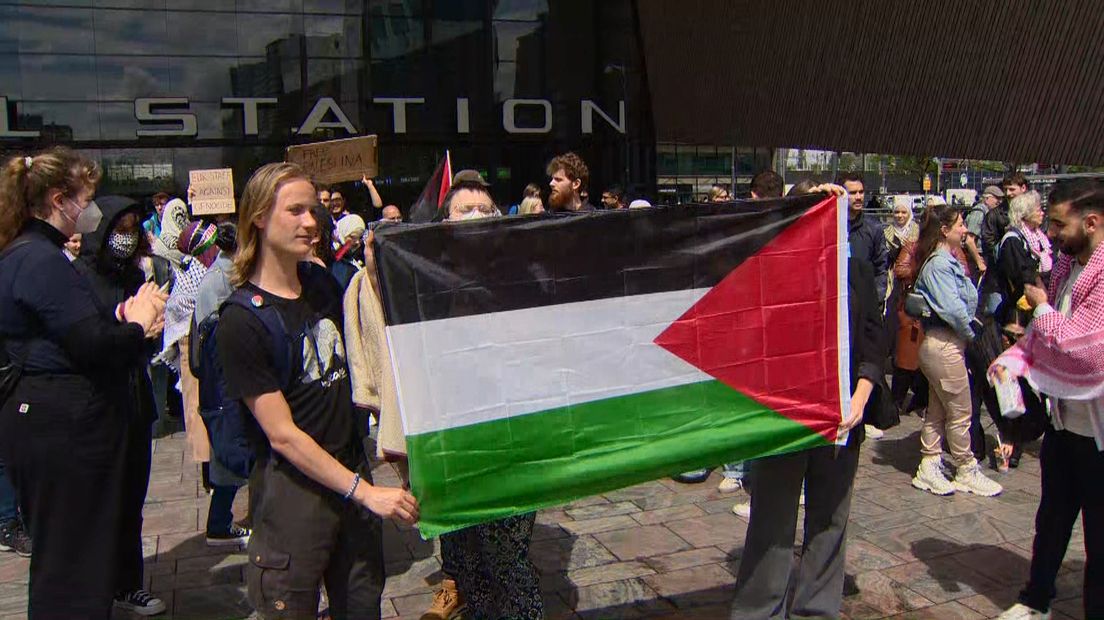 Zo verliep het Palestina-protest bij Rotterdam Centraal Station