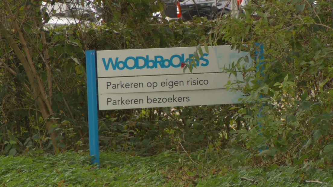 Een bord bij Woodbrookers