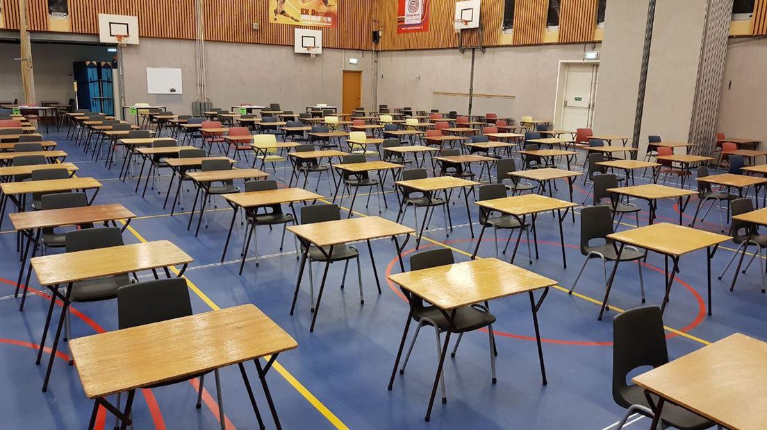Een examenzaal van voor de coronacrisis