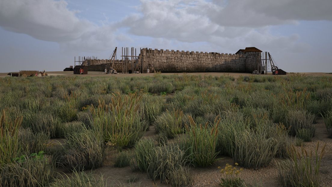 Gemeente Katwijk presenteert een app met een reconstructie van de verdwenen burcht Brittenburg.