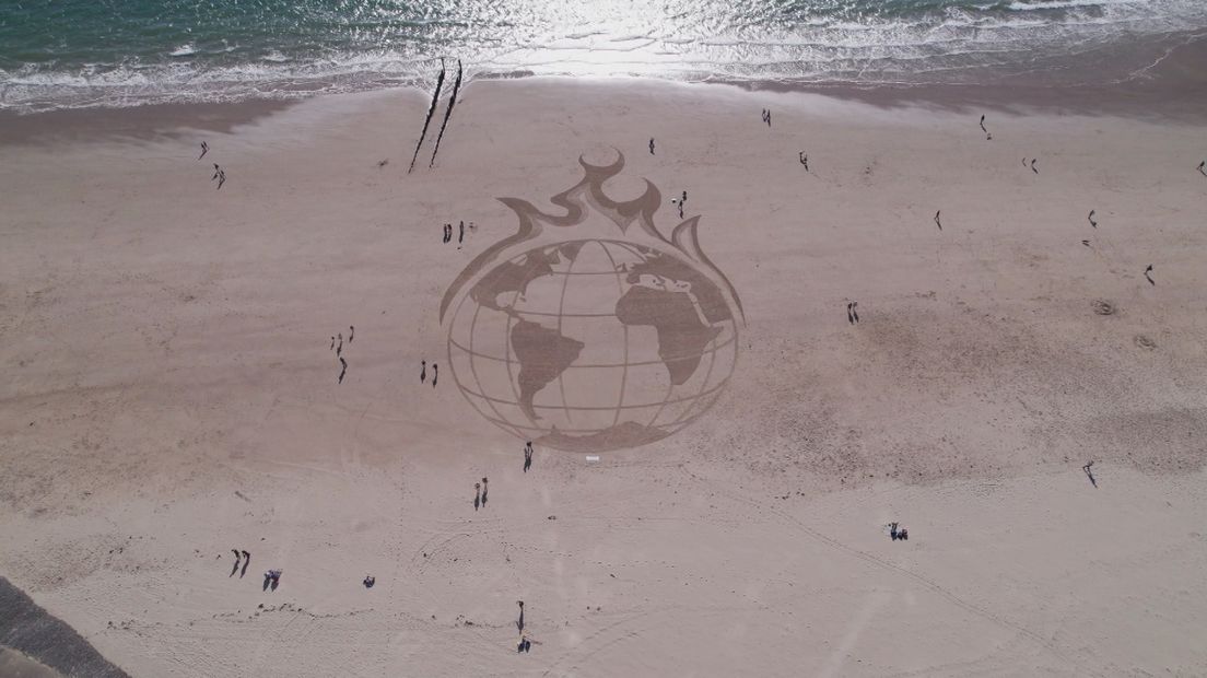 Strandtekening Vlissingen grootouders voor Klimaat