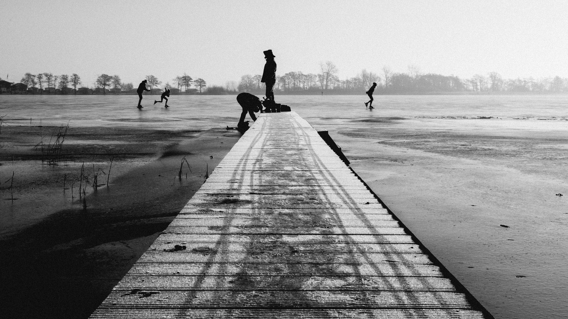 Toen er in 2017 nog geschaatst kon worden bij Oudehaske