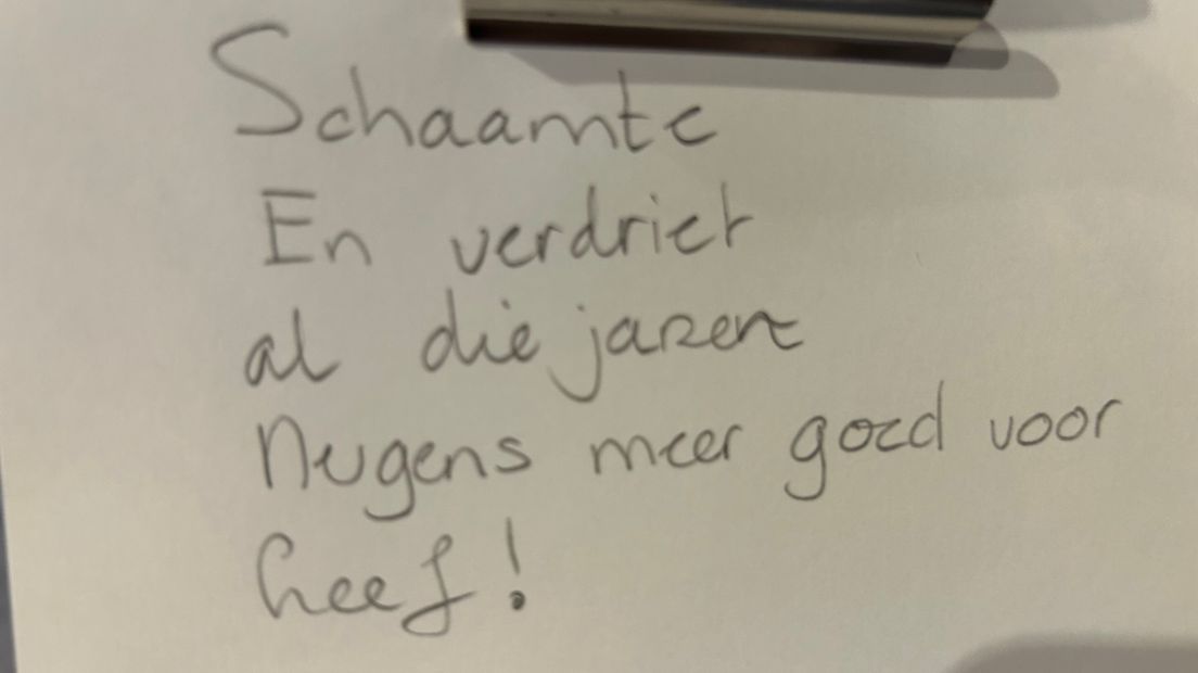 In briefke fan in besiker oan it Nationaal Gevangenismuseum