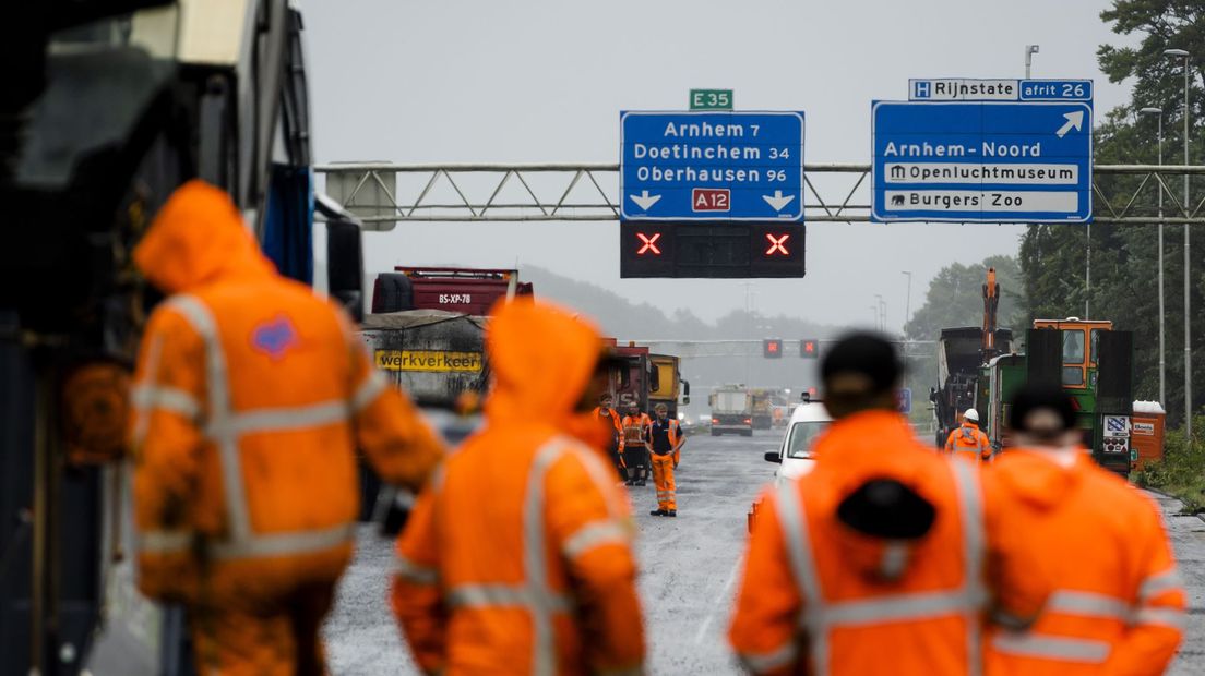 De werkzaamheden op de A12.