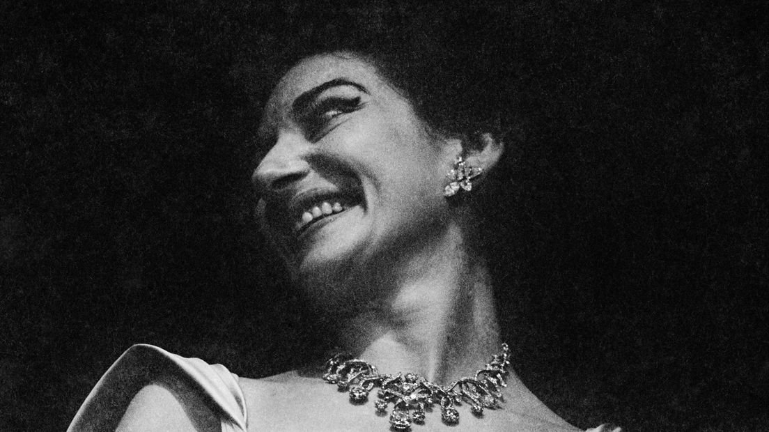 Maria Callas tijdens optreden in Amsterdam