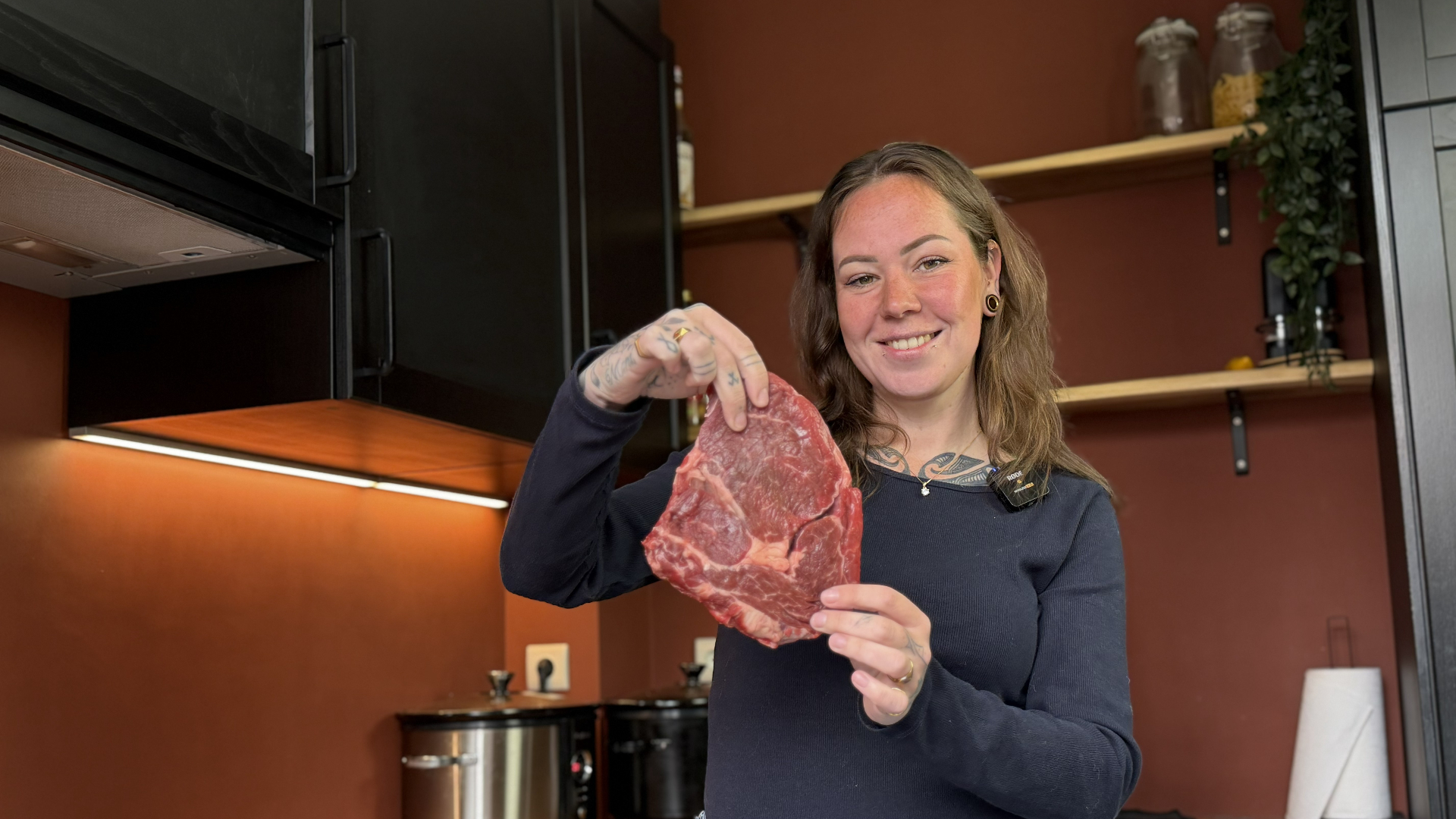 Meriam begint haar dag met 500 gram ribeye
