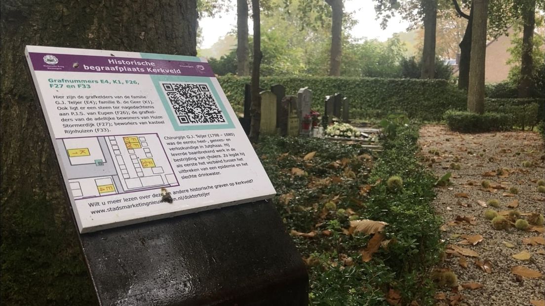 met behulp van een qr-code komt begraafplaats Kerkveld tot leven
