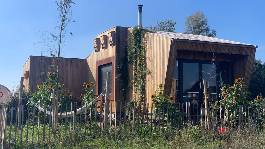 Voorbeeld van een tiny house, deze staat in Olst