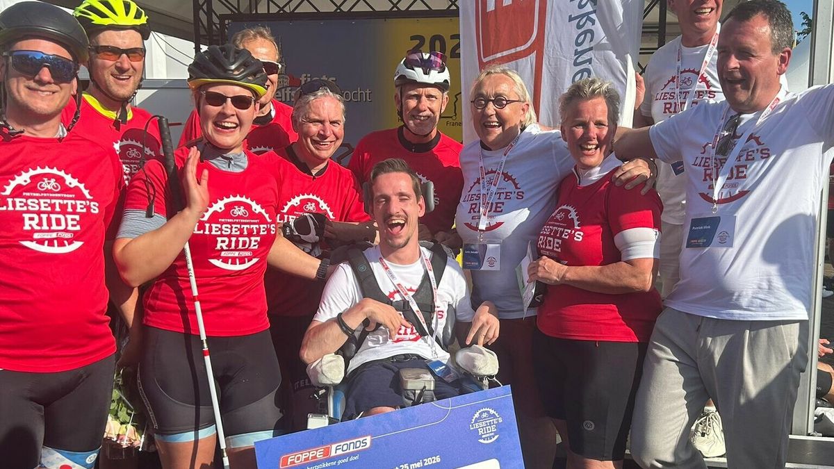 Liesette Bruinsma finisht Fietselfstedentocht en haalt 4000 euro op voor Foppe fonds