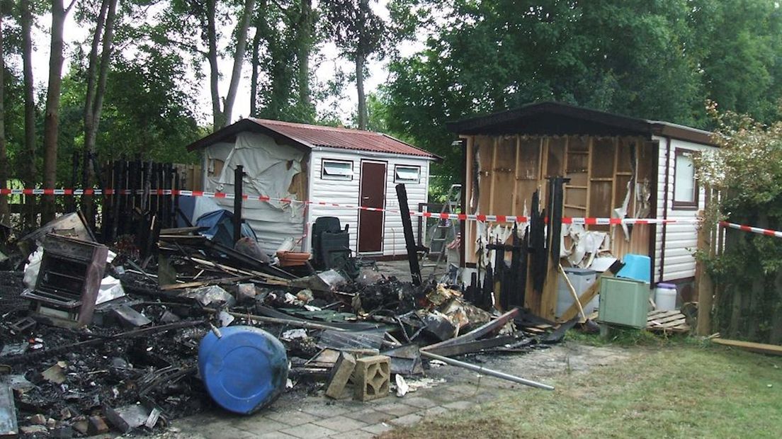 Gewond bij brand in caravan