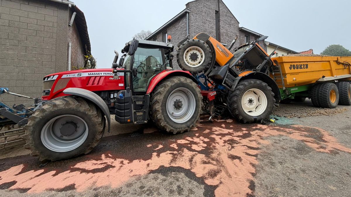 Ravage door botsing tractoren in Eckelrade