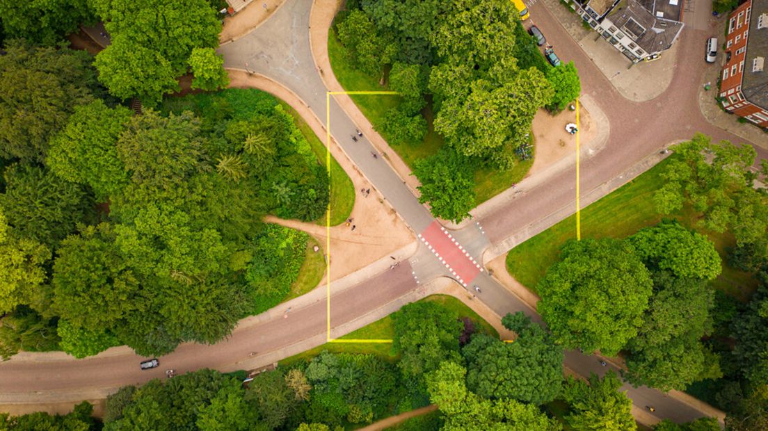 Het kunstwerk vanuit de lucht