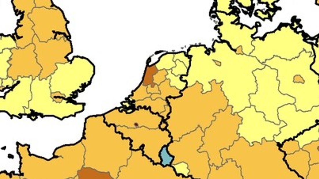 Zeeland is al enige tijd geel op Europese coronakaart