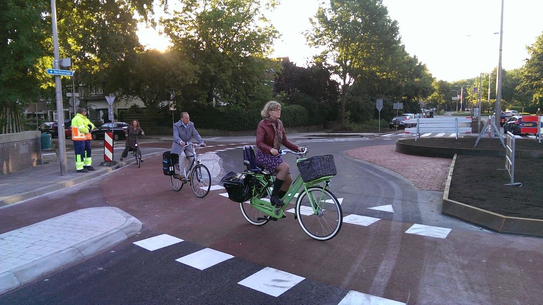Fietsvriendelijke rotonde in Zwolle