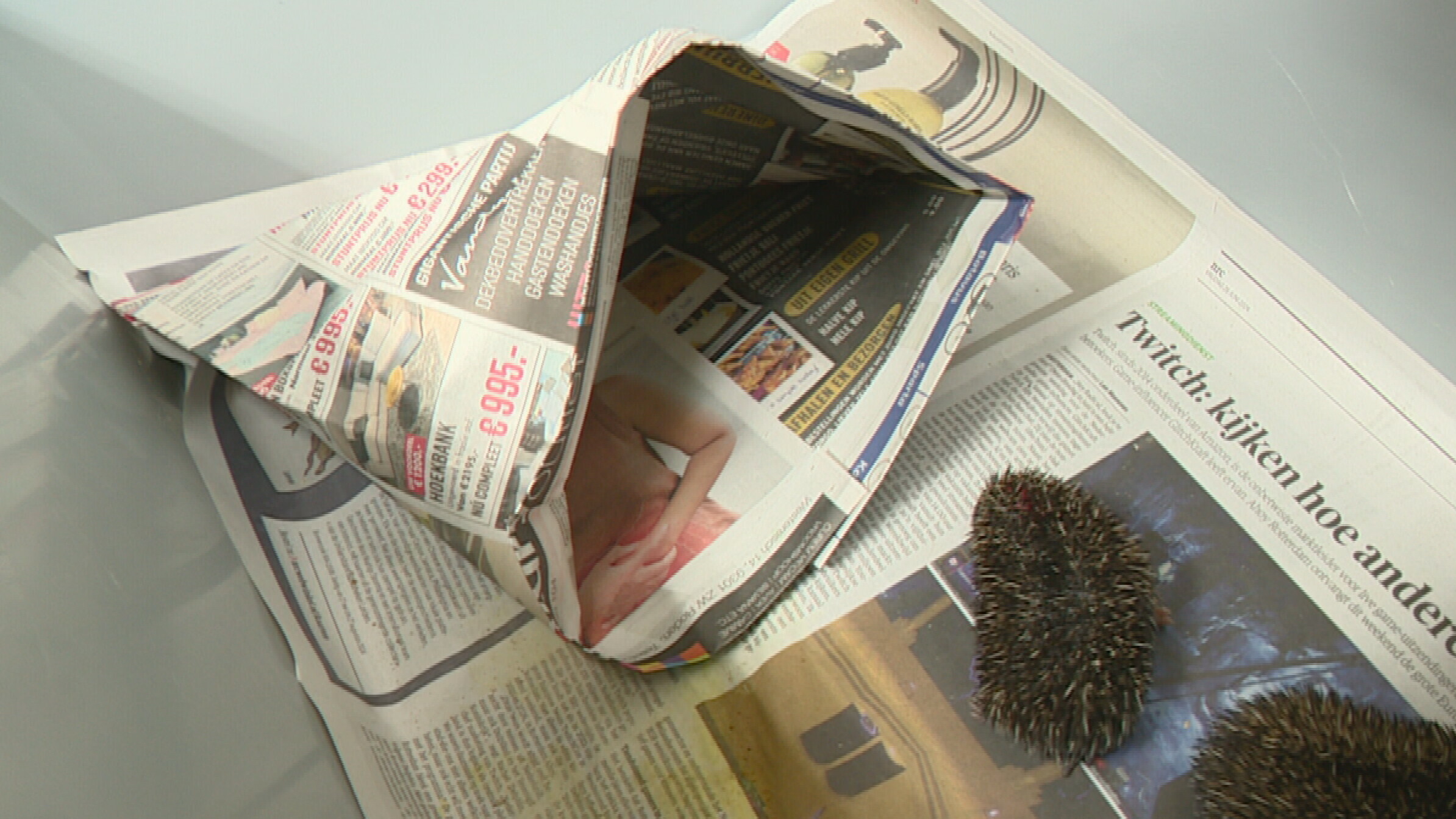 TUTORIAL: Zo maak je van een krant een egelslaapzakje