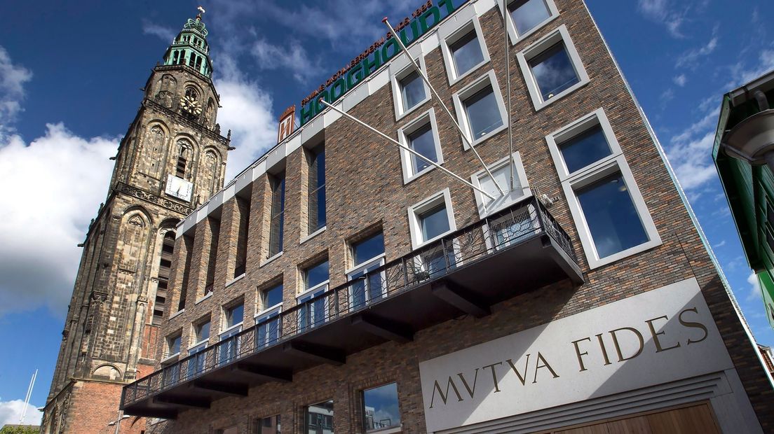 Het sociëteitsgebouw van Vindicat aan de Grote Markt in Stad
