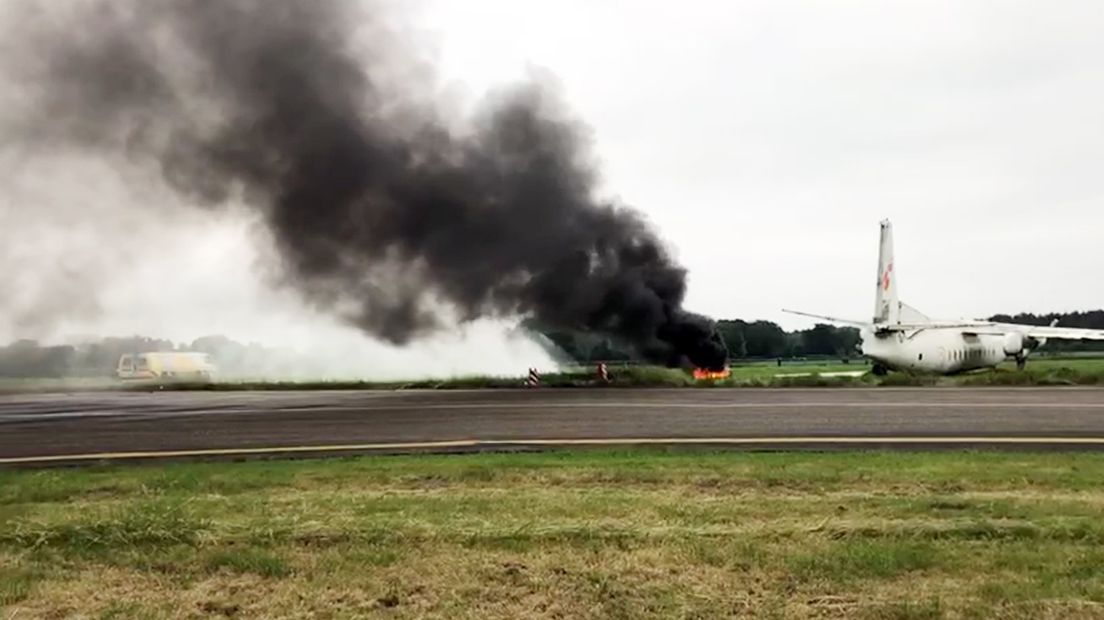 Een brand bij de oefening