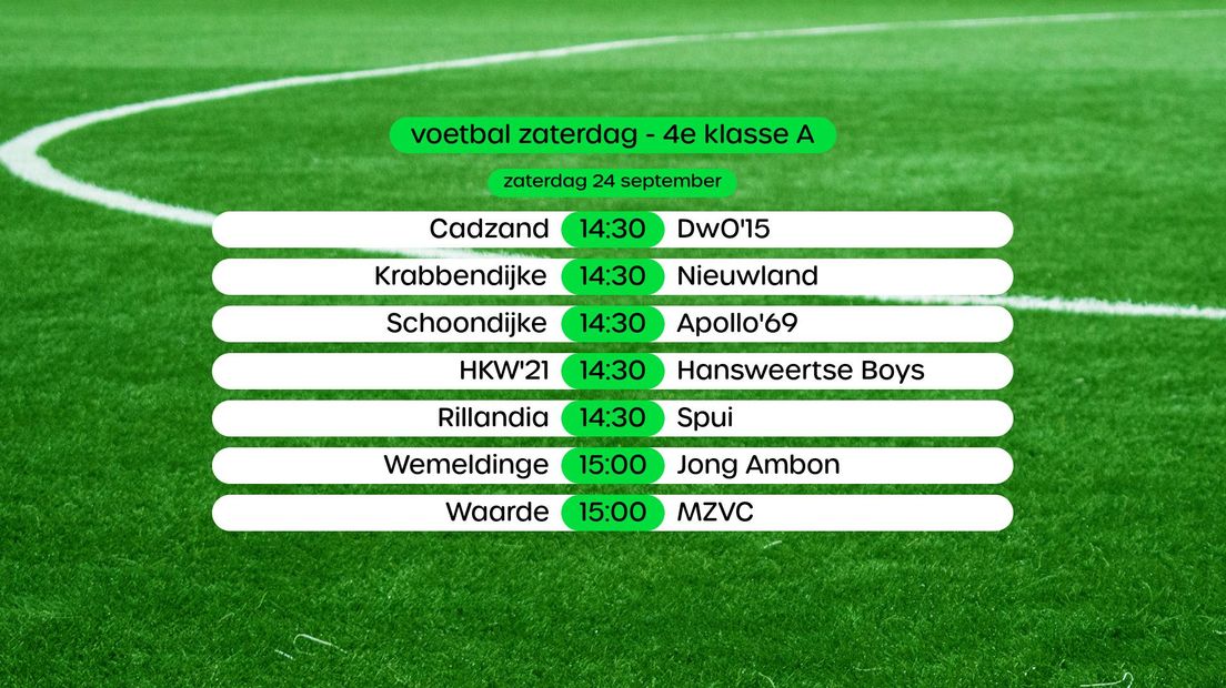 voetbal programma 4e A zaterdag