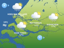 Het weerbeeld van maandag 27 oktober 2025.