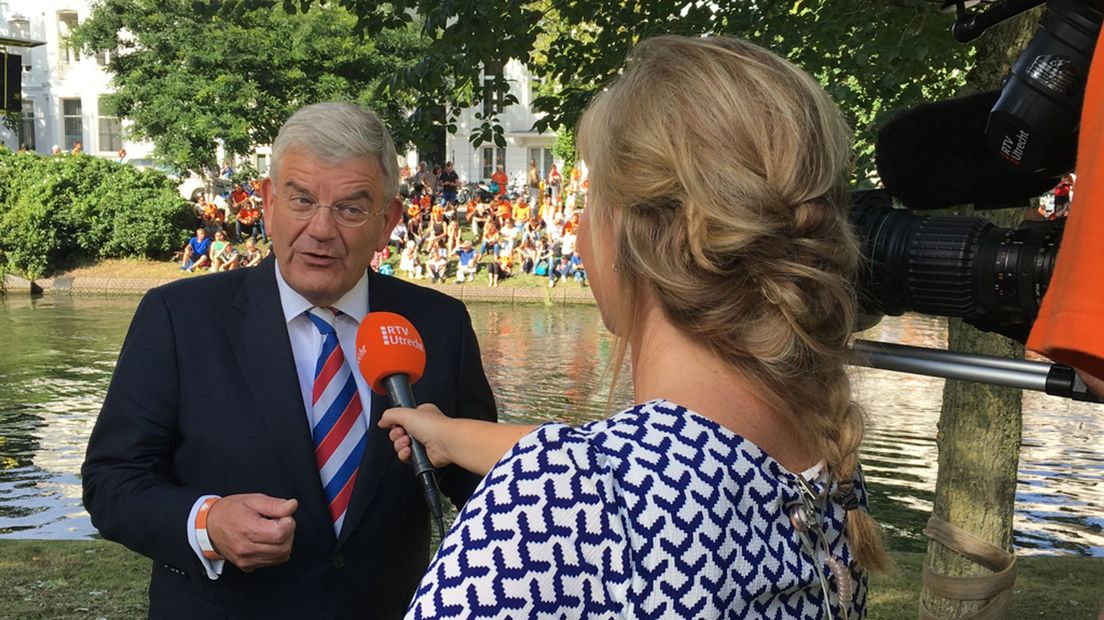 Jan van Zanen in 2017 bij de EK-huldiging van de Oranje Leeuwinnen.