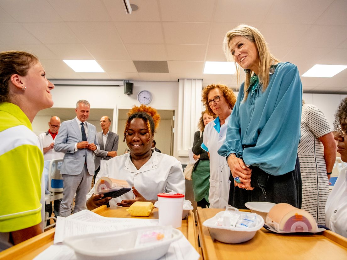 Koningin Máxima op het Albeda College.