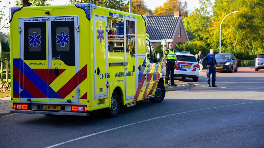 Hulpdiensten op de plaats van het ongeluk in Heiligerlee